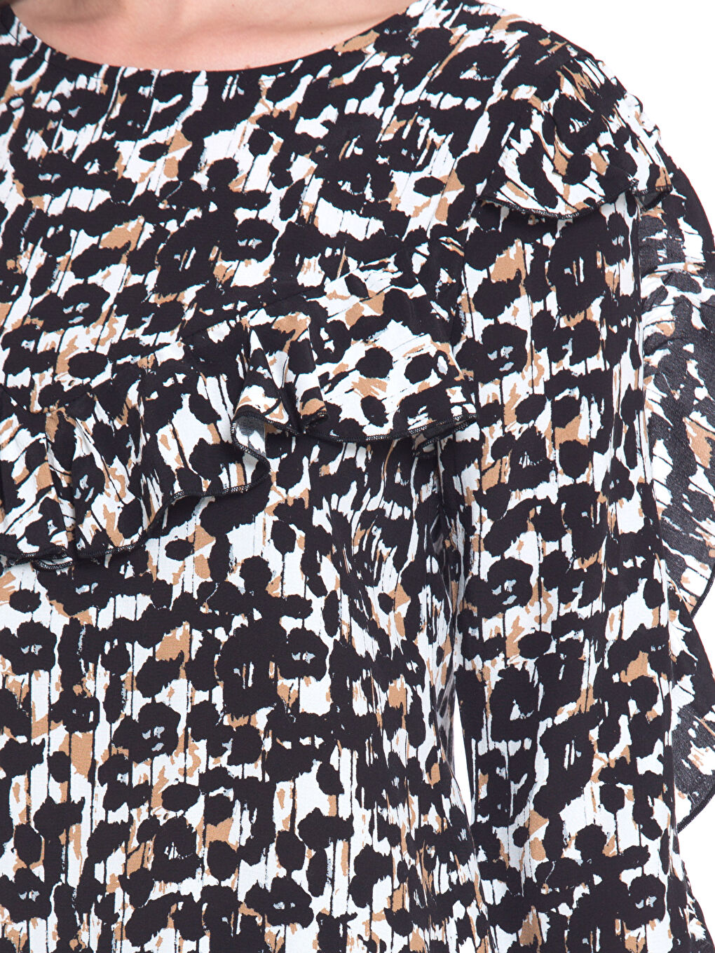 Siyah Baskılı Bluz-4