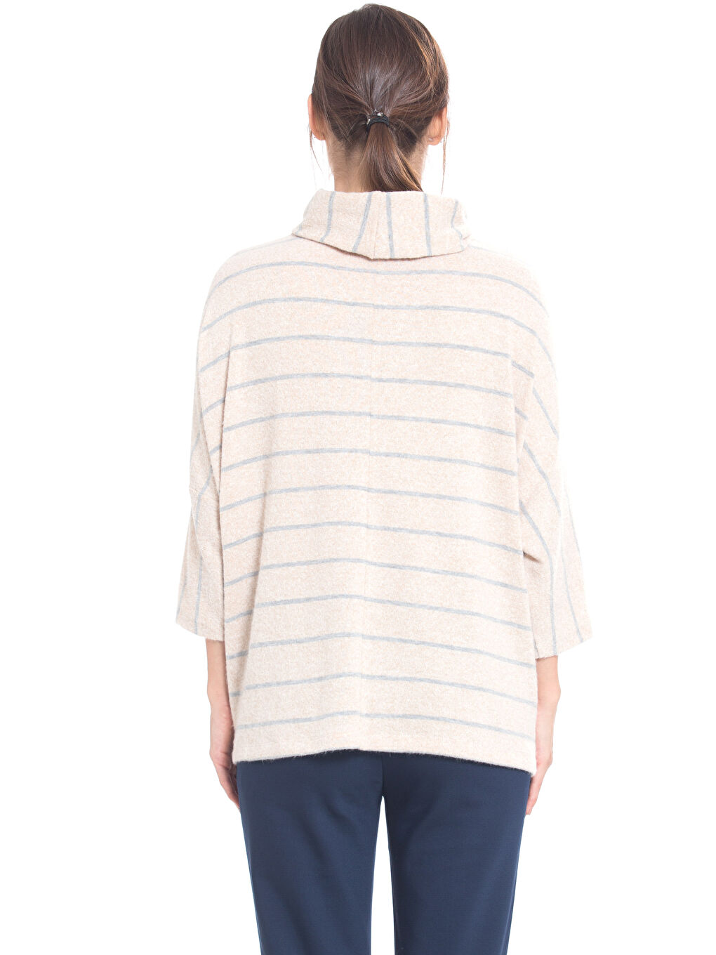 LCW Vision High Collar Patterned Women's T-Shirt -7KA225Z8-LFY