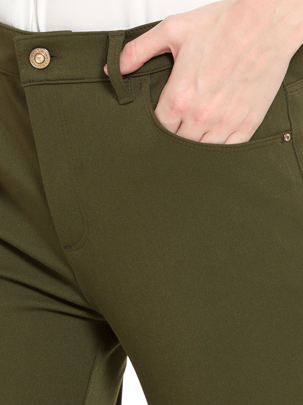 High Waist Pocket Detailed Women's Trousers-3