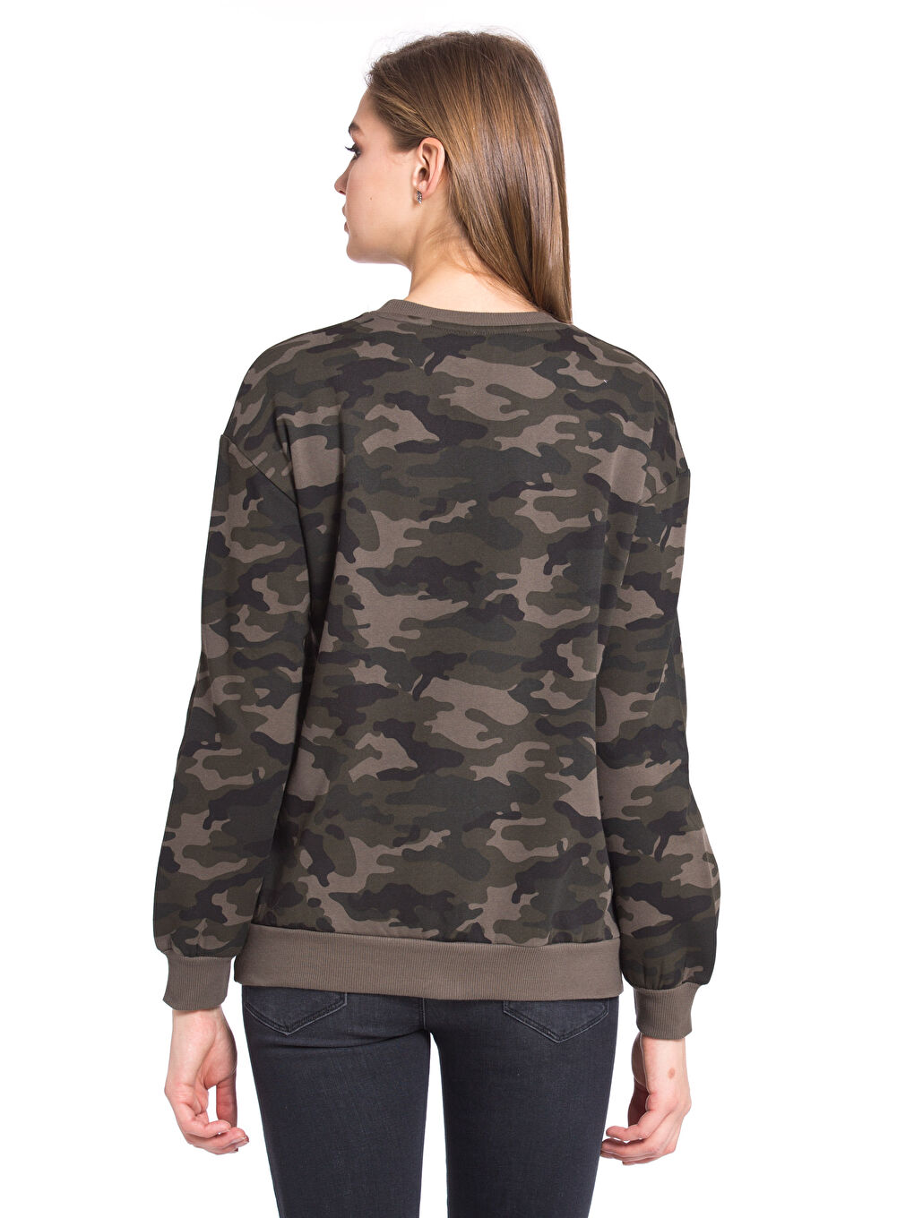 Haki Baskılı Sweatshirt-1