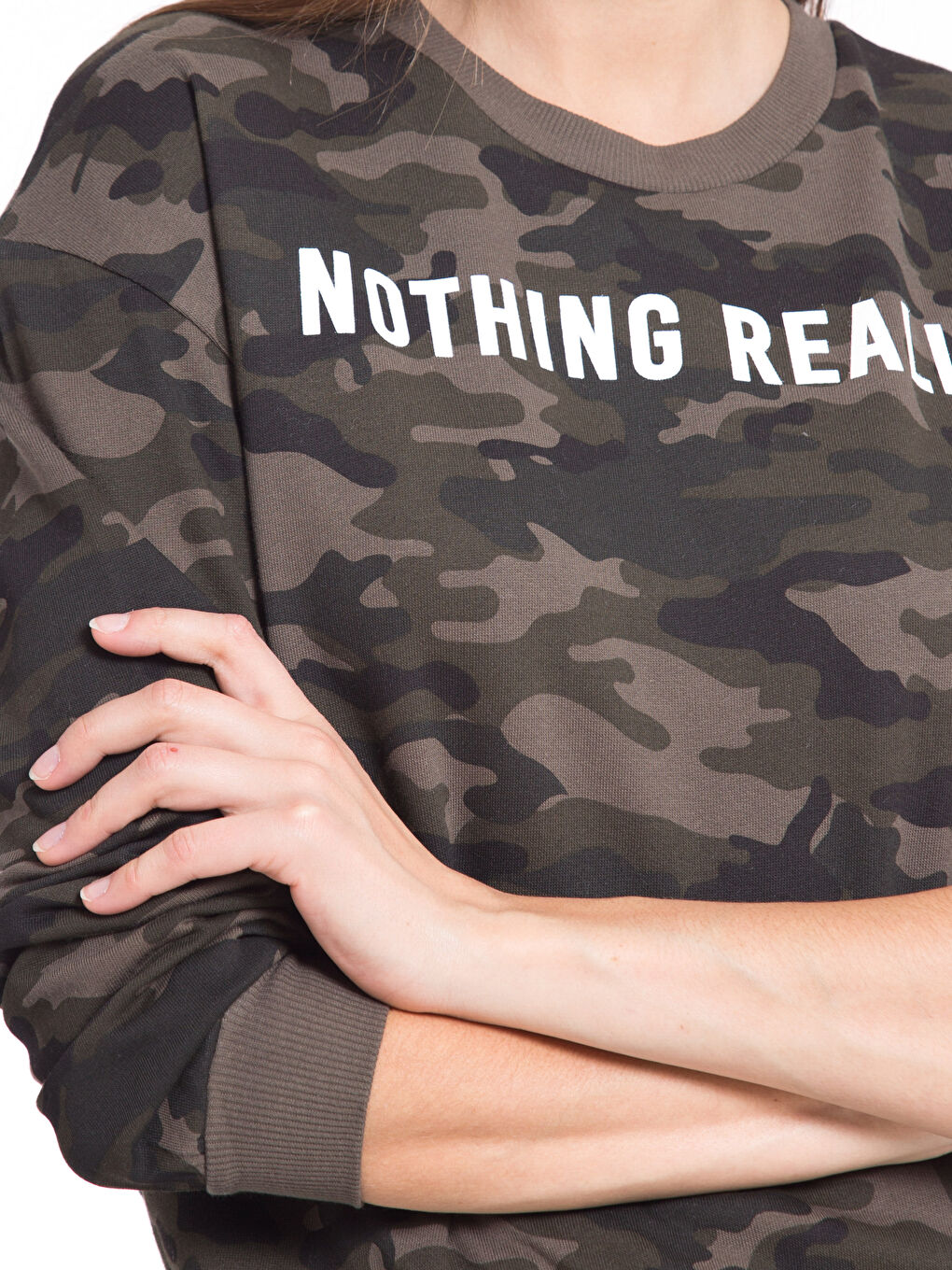 Haki Baskılı Sweatshirt-3