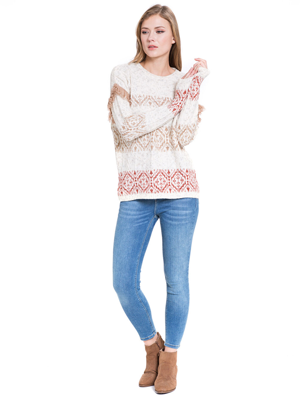 LCWAIKIKI Classic Frau BEIGE Pullover -7KB383Z8-DCY