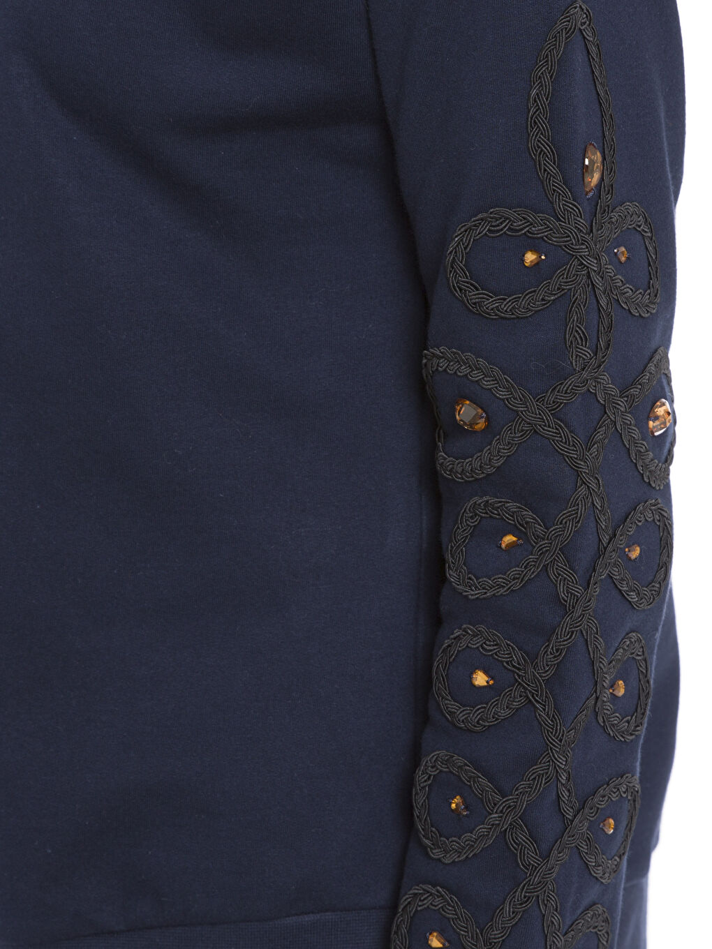 LCW Vision Kolları Örgü ve Renkli Taş İşlemeli Sweatshirt -7KB779Z8-CVE