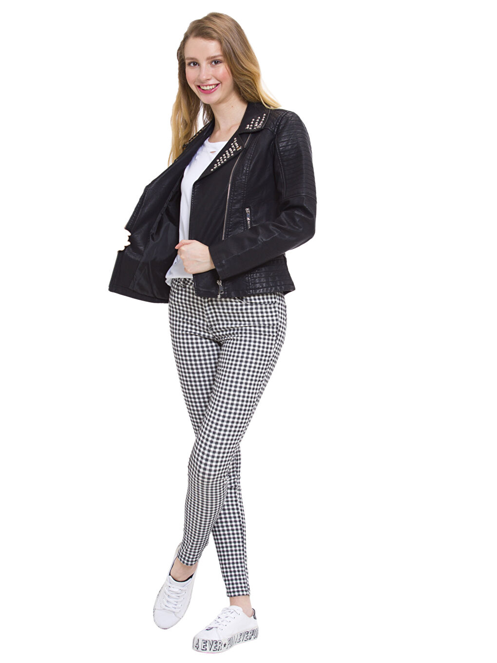 Yeni Siyah Deri Görünümlü Mont-2