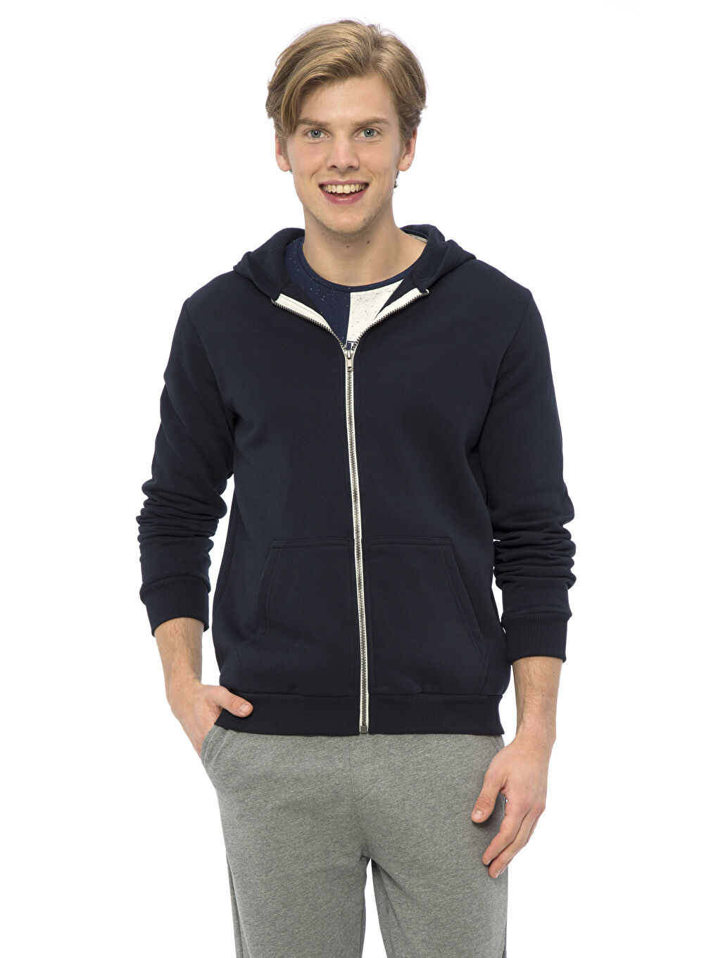 XSIDE Man NAVY Zip-Up Sweatshirt -7K2332Z8-J2Y - LC Waikiki