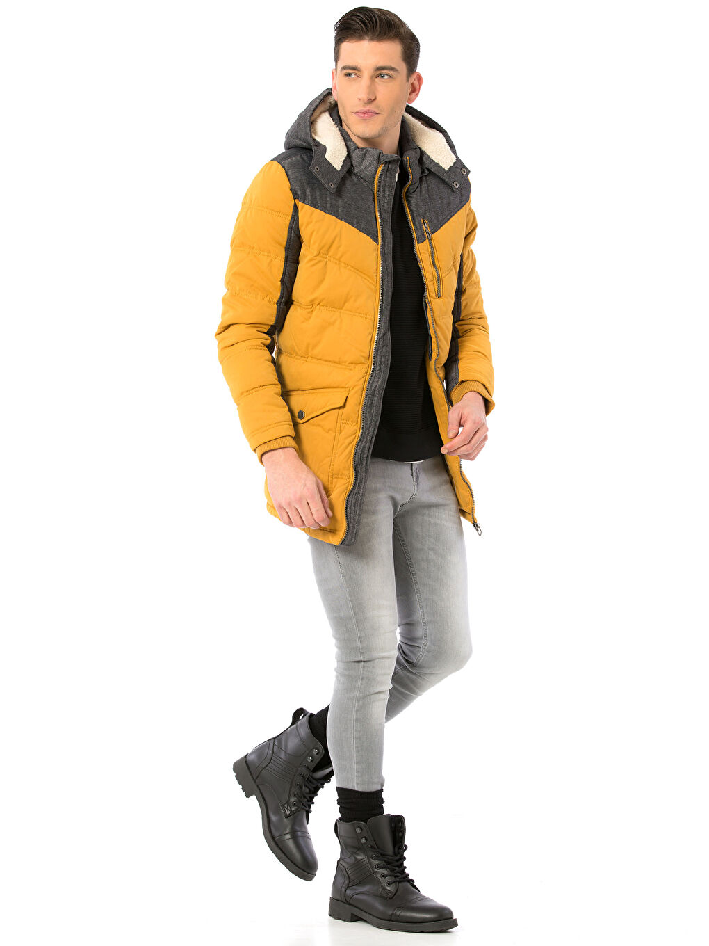 XSIDE Kapüşonlu Kalın Mont -7K3508Z8-JK8