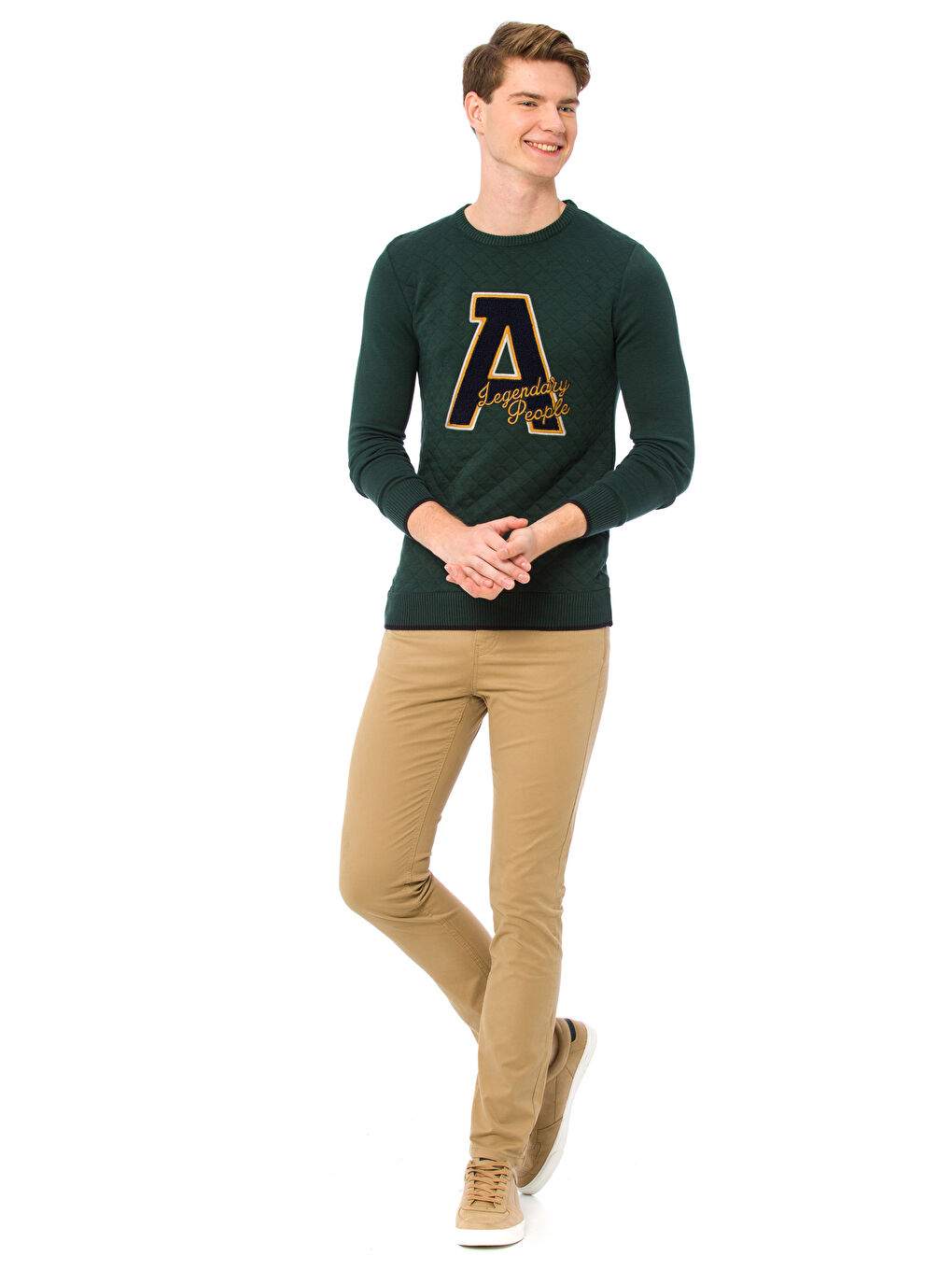 Slim Fit Twill Men's Trousers-2