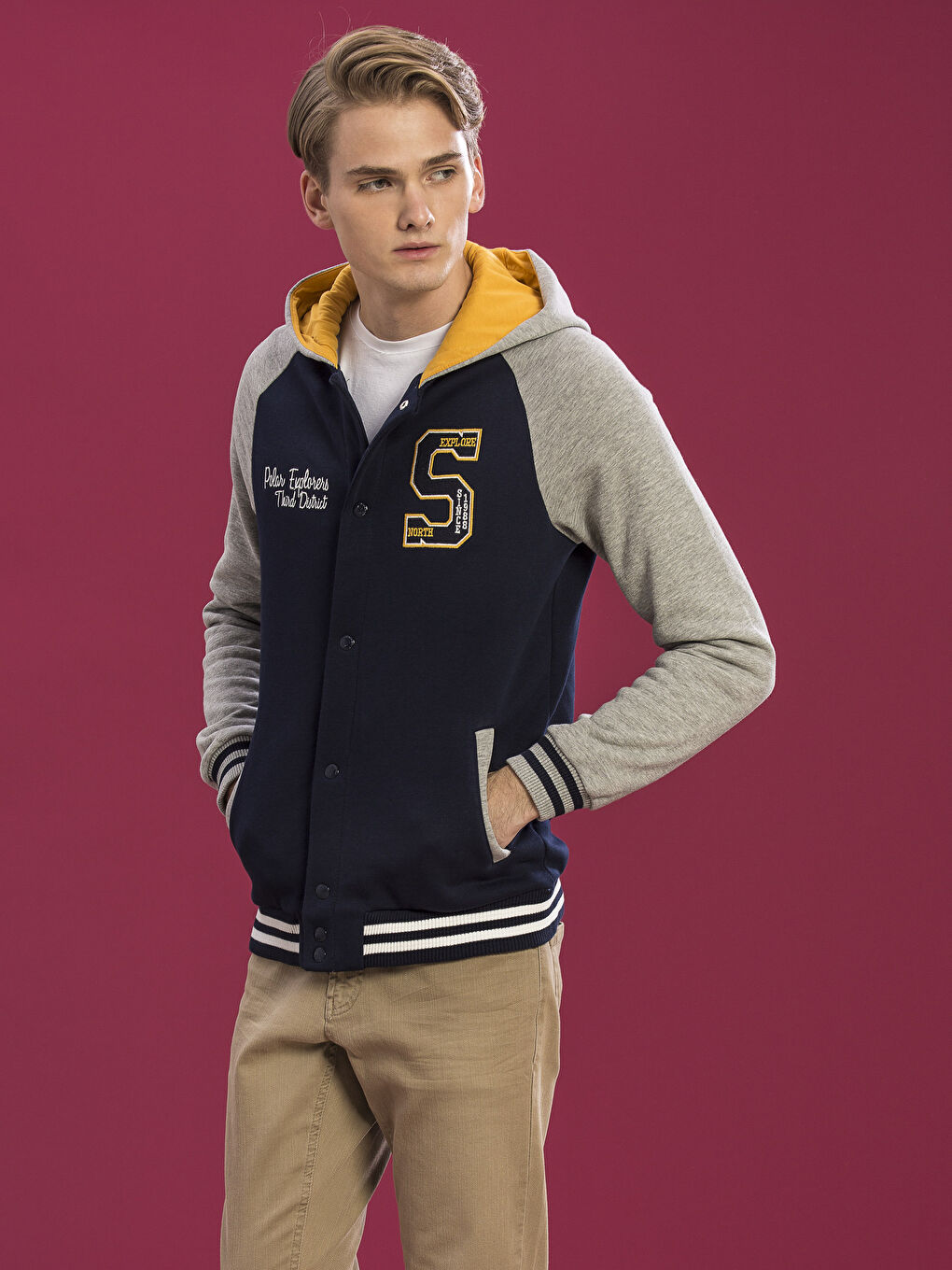 Açık Lacivert Fermuarlı Sweatshirt