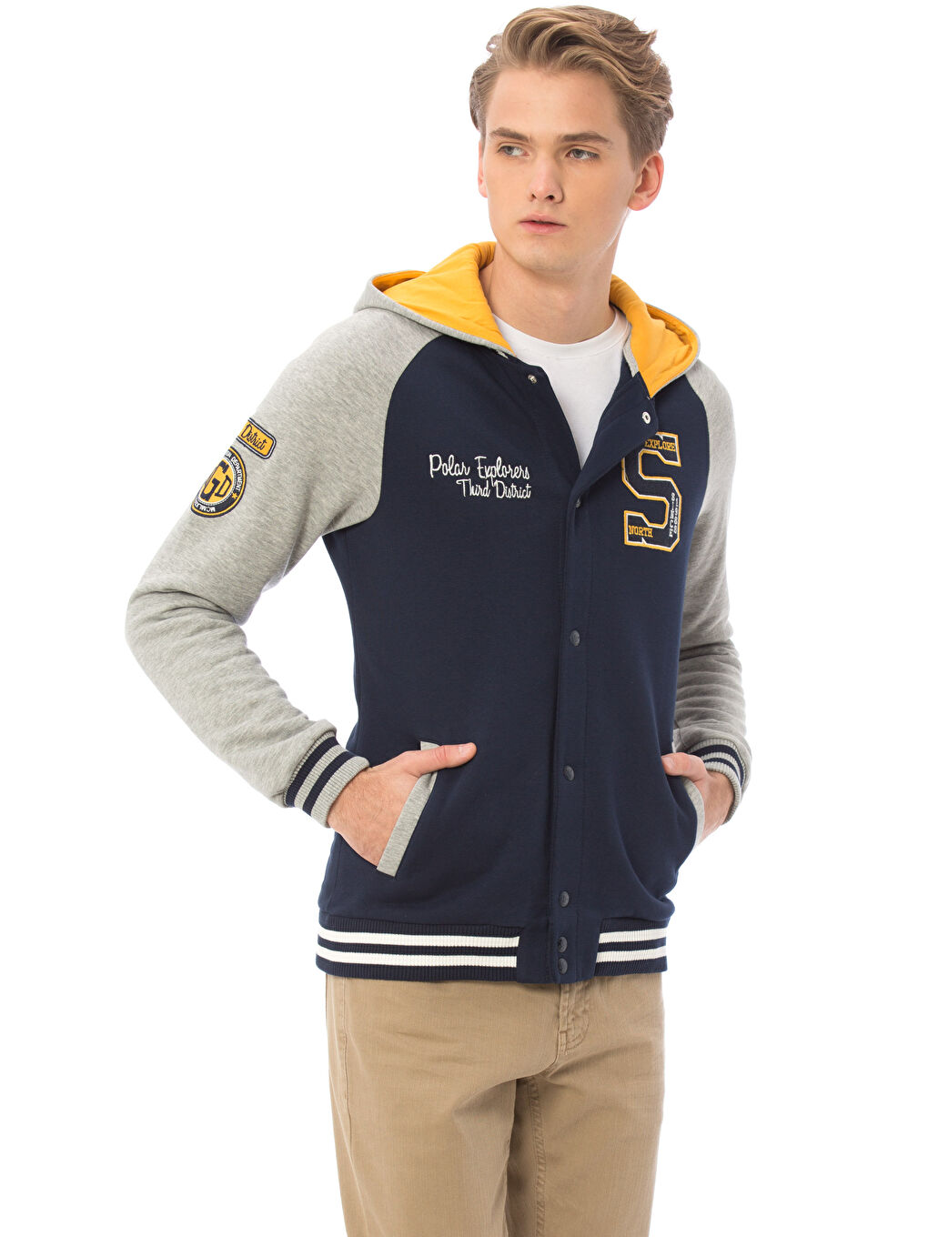 Açık Lacivert Fermuarlı Sweatshirt-1