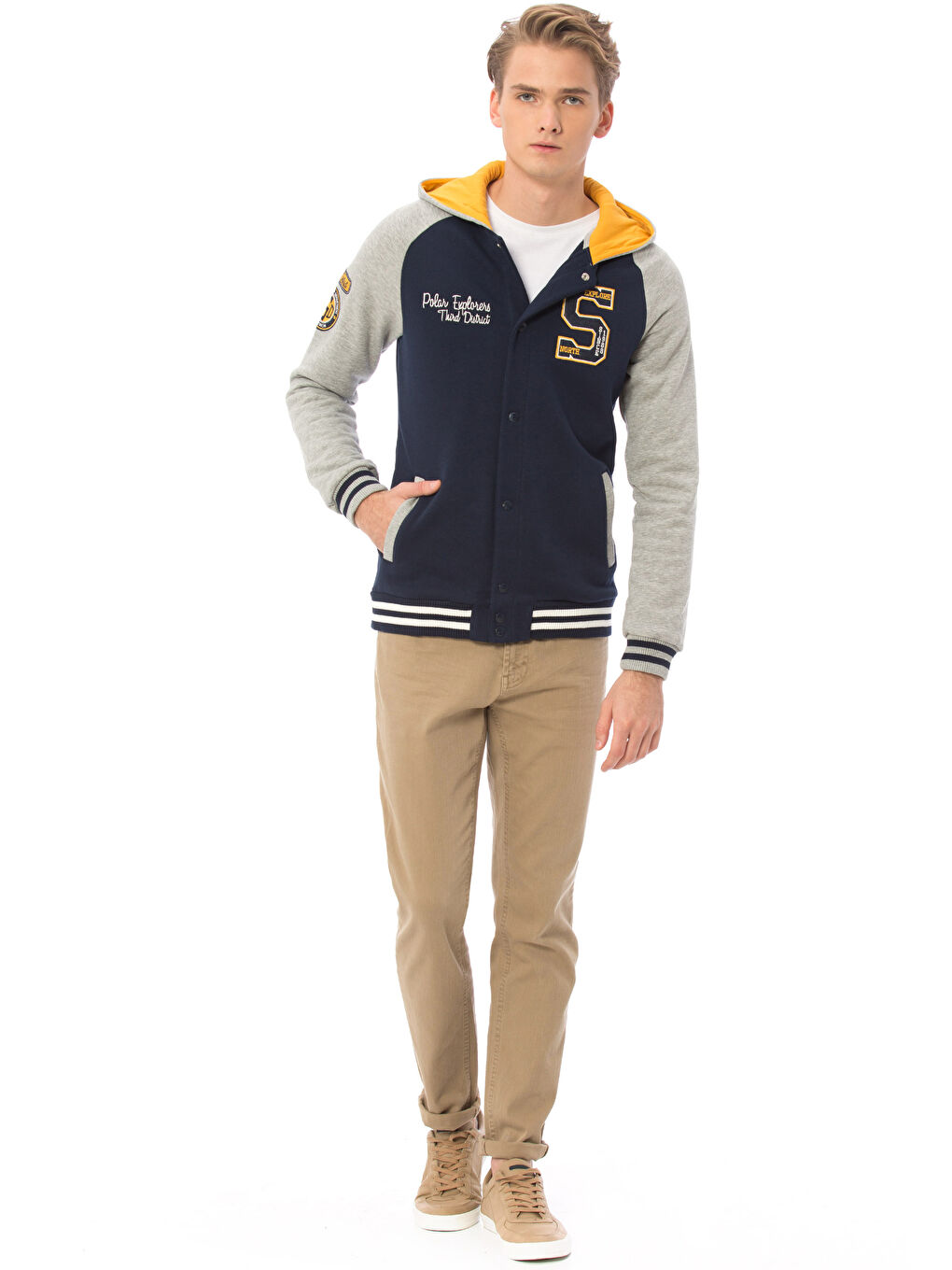 Açık Lacivert Fermuarlı Sweatshirt-3