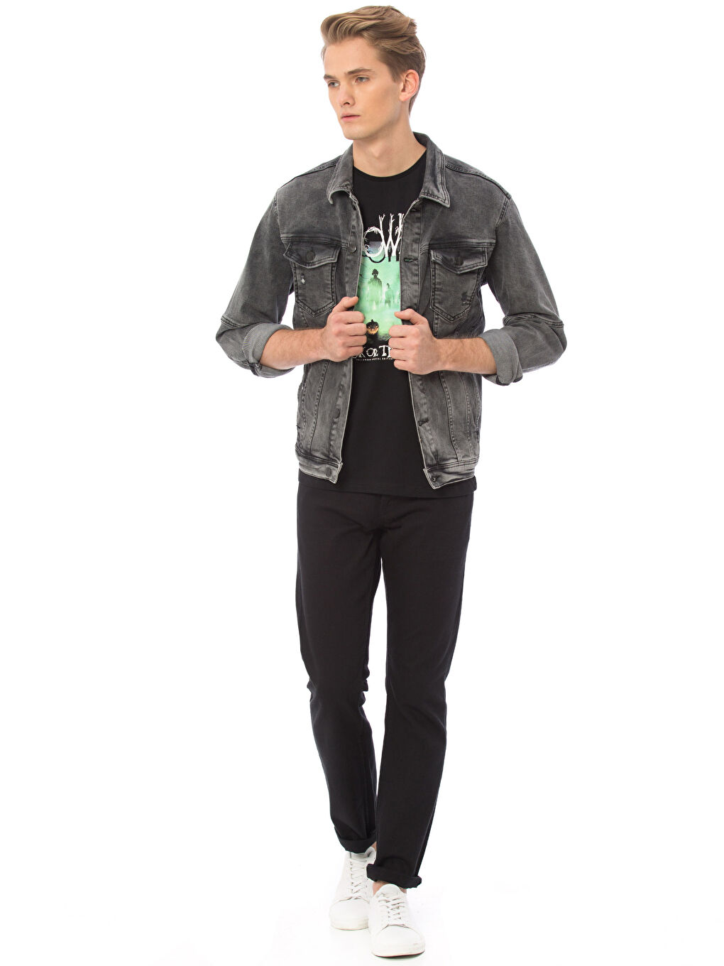 Siyah  Rodeo Jean Ceket-3