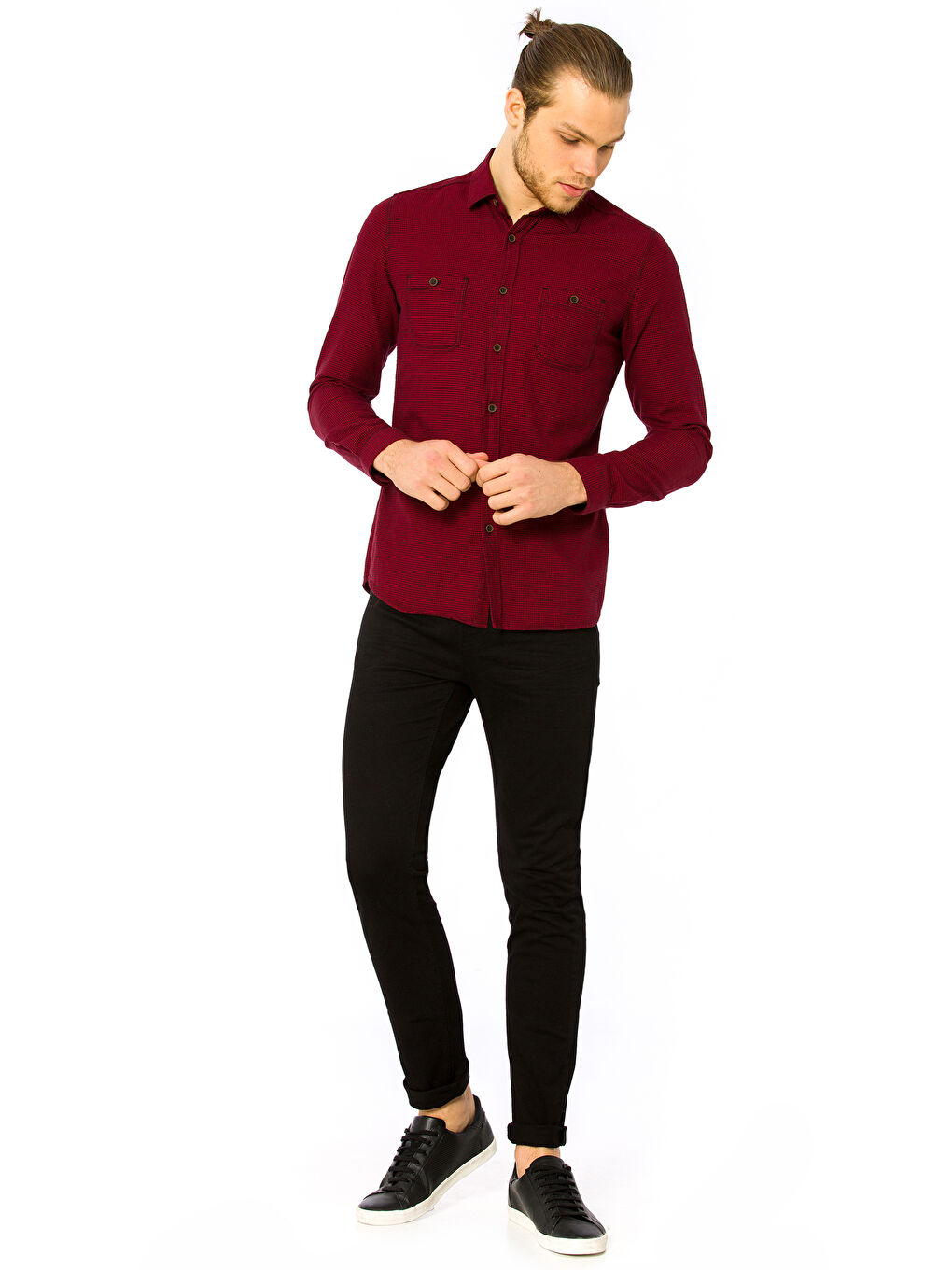 قميص أحمر رجل-2