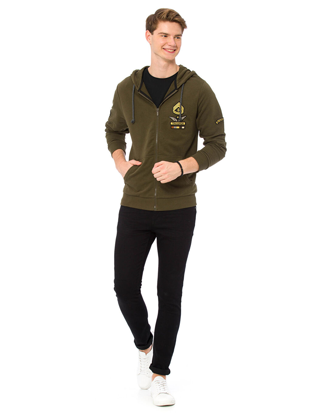 Sweat zippé KAKI Homme-2