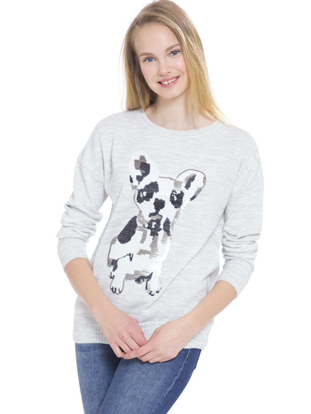 LCW Vision Woman GREY Sweater -7K8206Z8-D5P