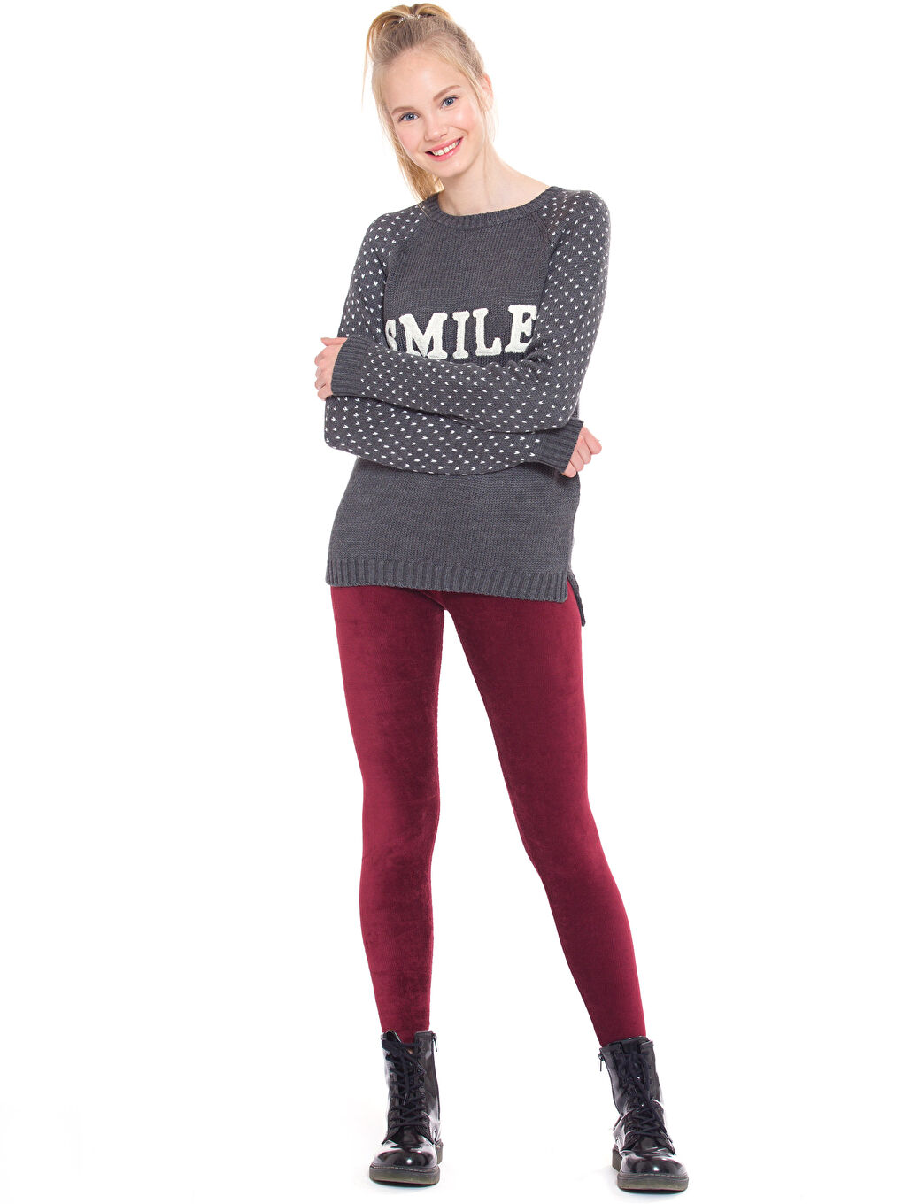 Woman BORDEAUX Leggings-2