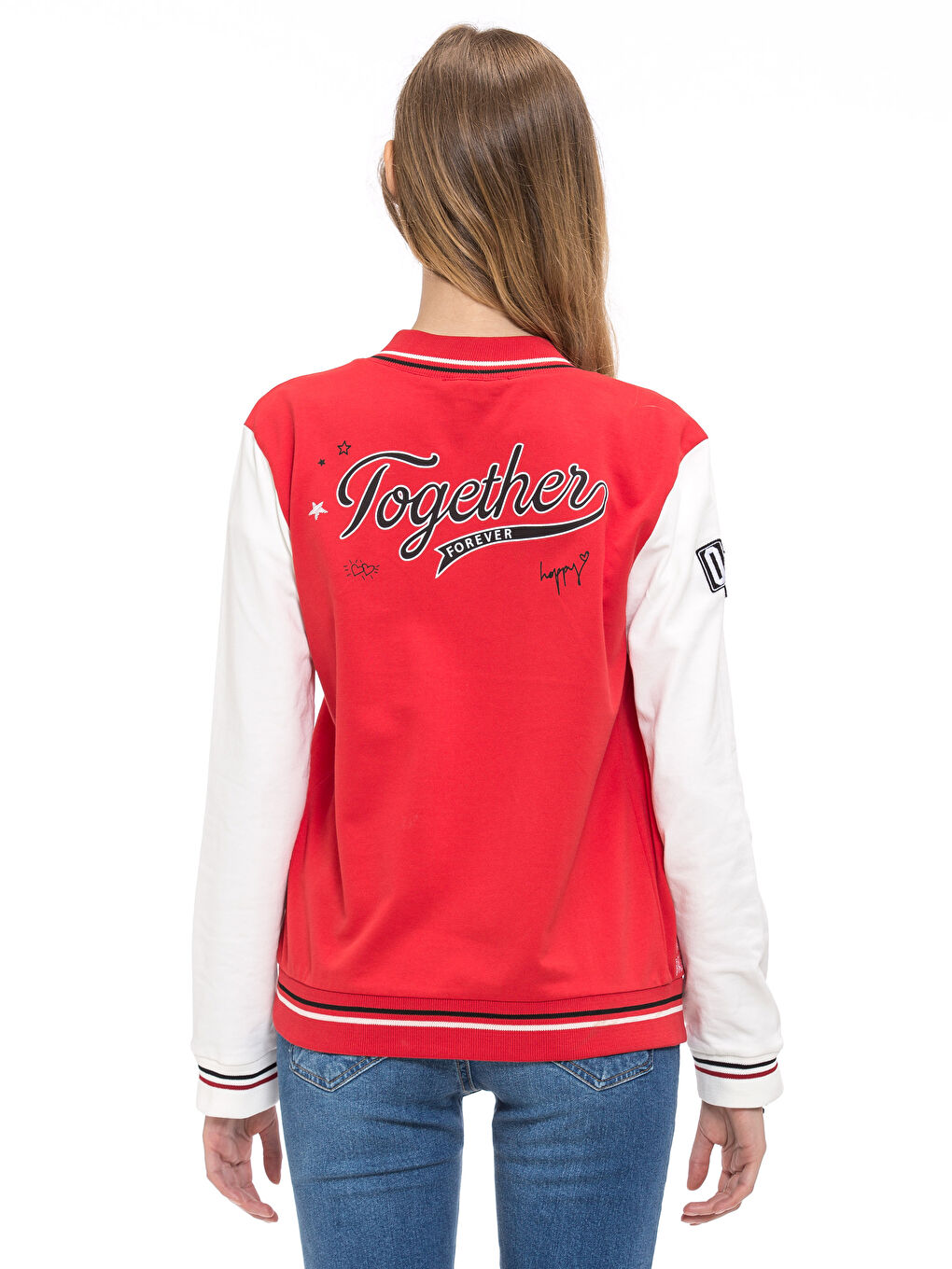 Woman RED Zip-Up Sweatshirt-1