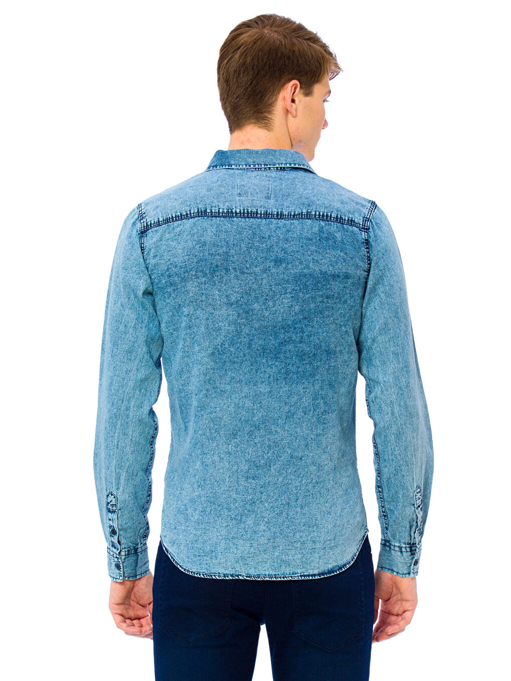 XSIDE Mann INDIGO Denim-Hemd -7KG646Z8-H45