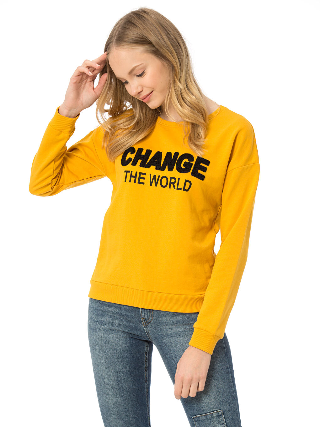 Koyu Sarı Sweatshirt-1