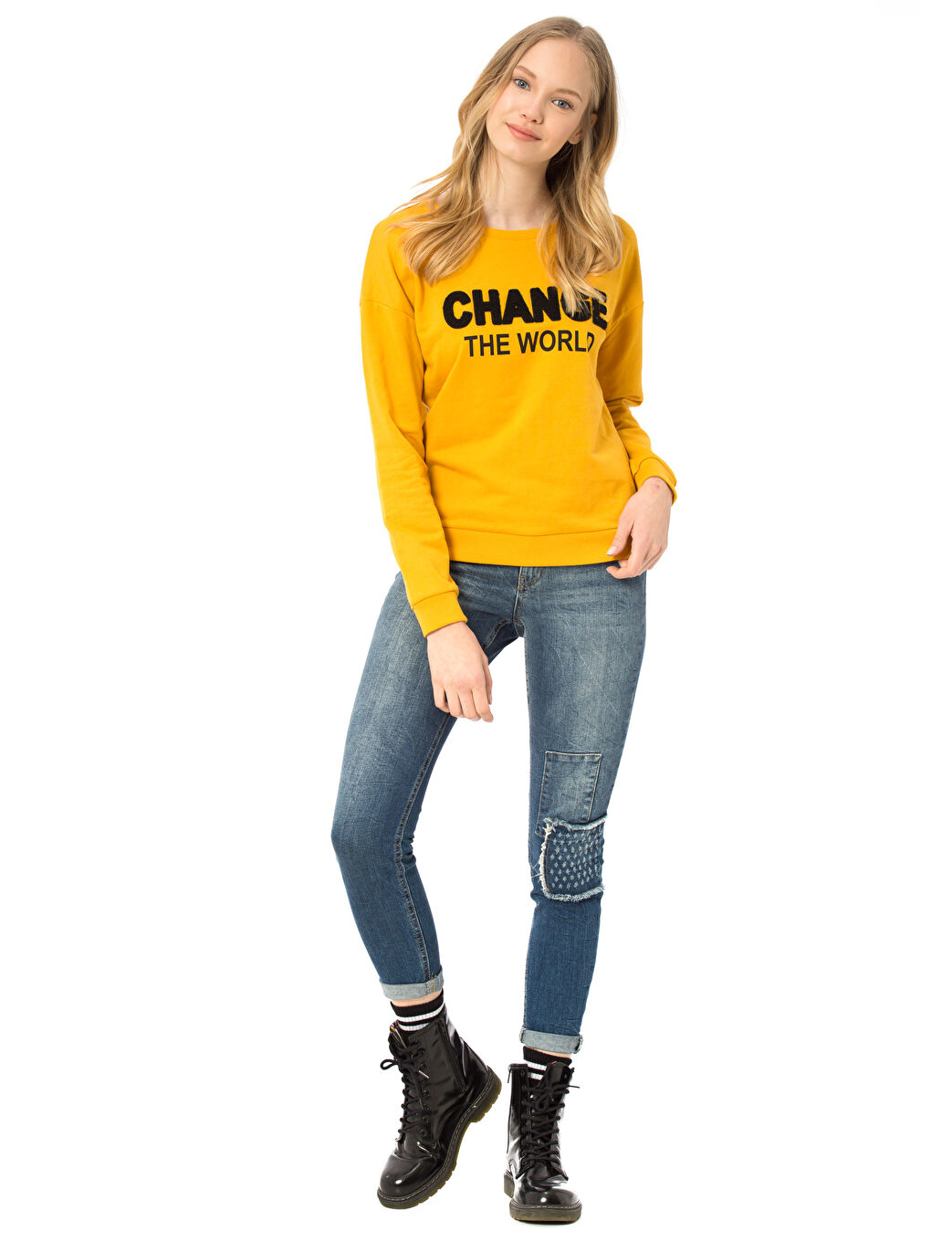 Koyu Sarı Sweatshirt-3