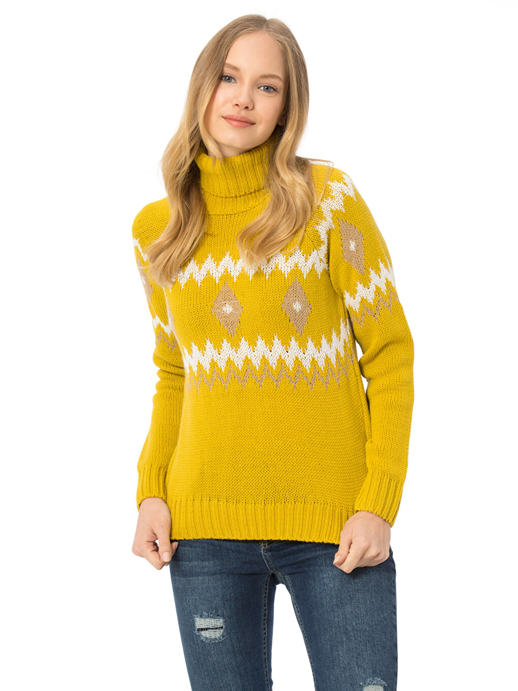 Pull-over JAUNE Femme-1