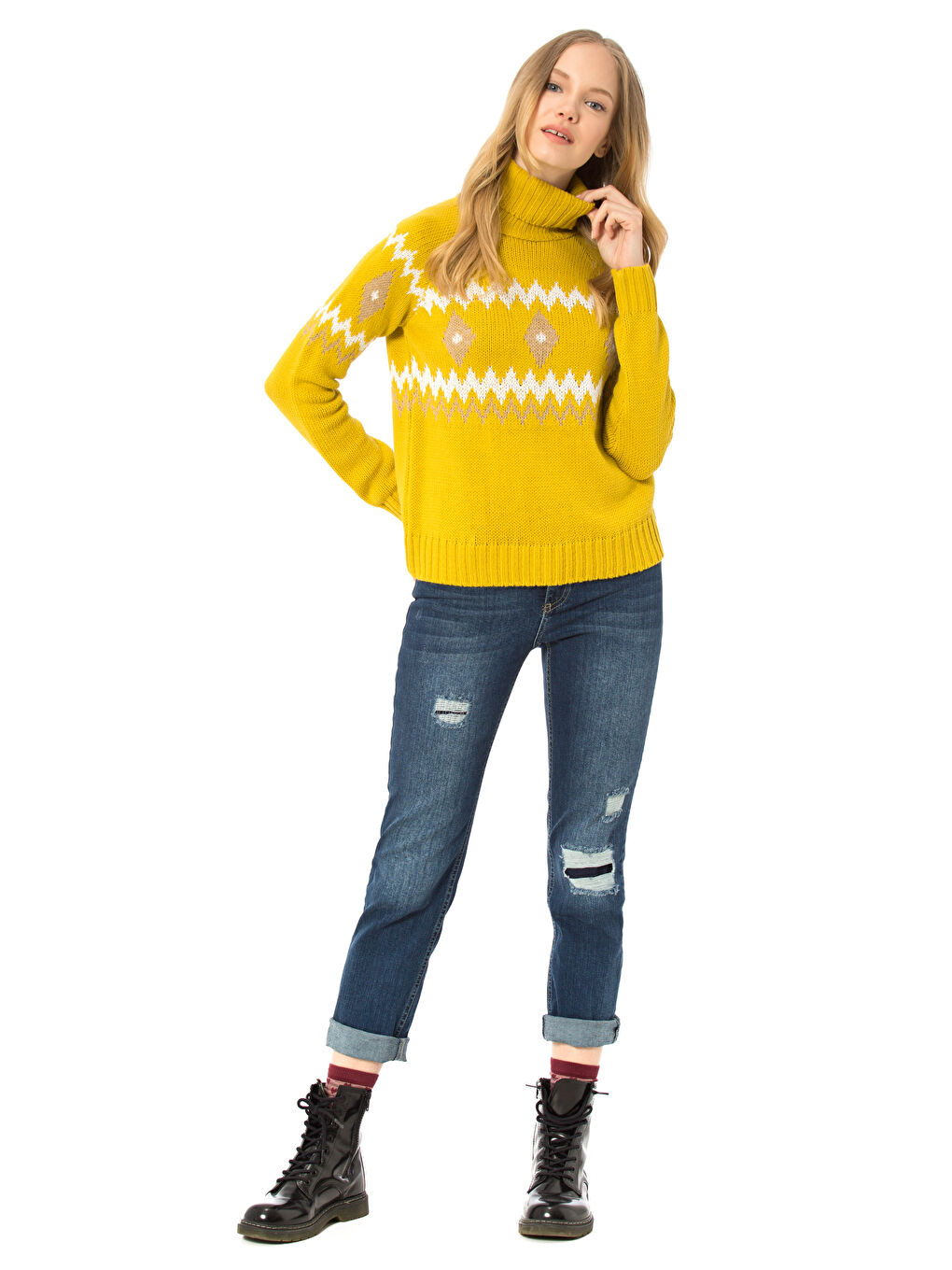 Pull-over JAUNE Femme-3