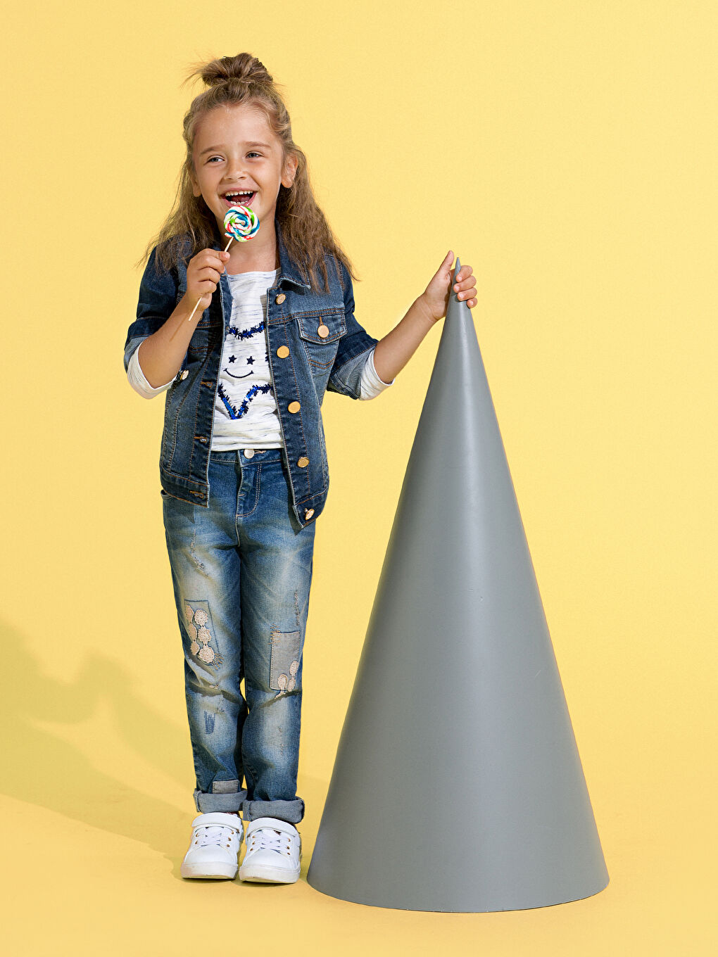 LCW Kids Girl INDIGO Denim Jacket -7K0223Z4-309