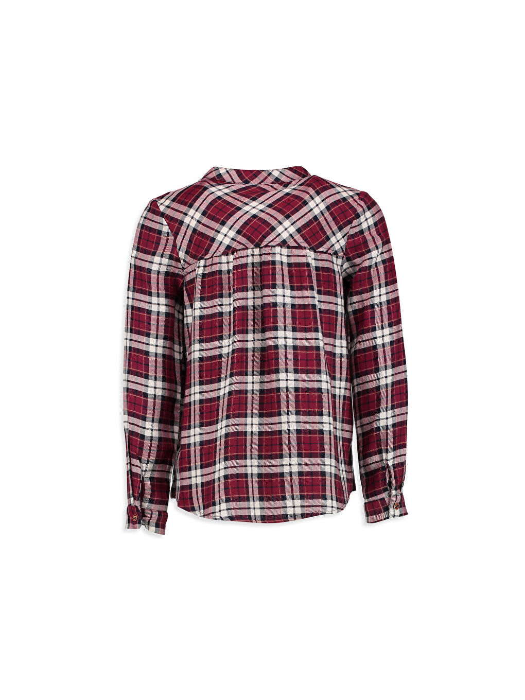 Bordo Ekose Kız Çocuk Bluz-2