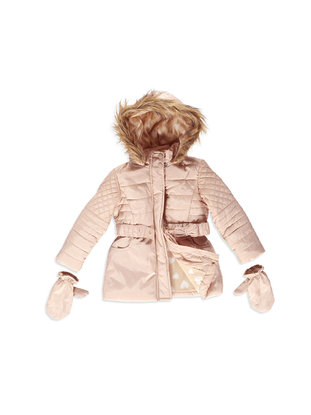 LCW Kids Girl BEIGE Overcoat -7K2804Z4-FNR
