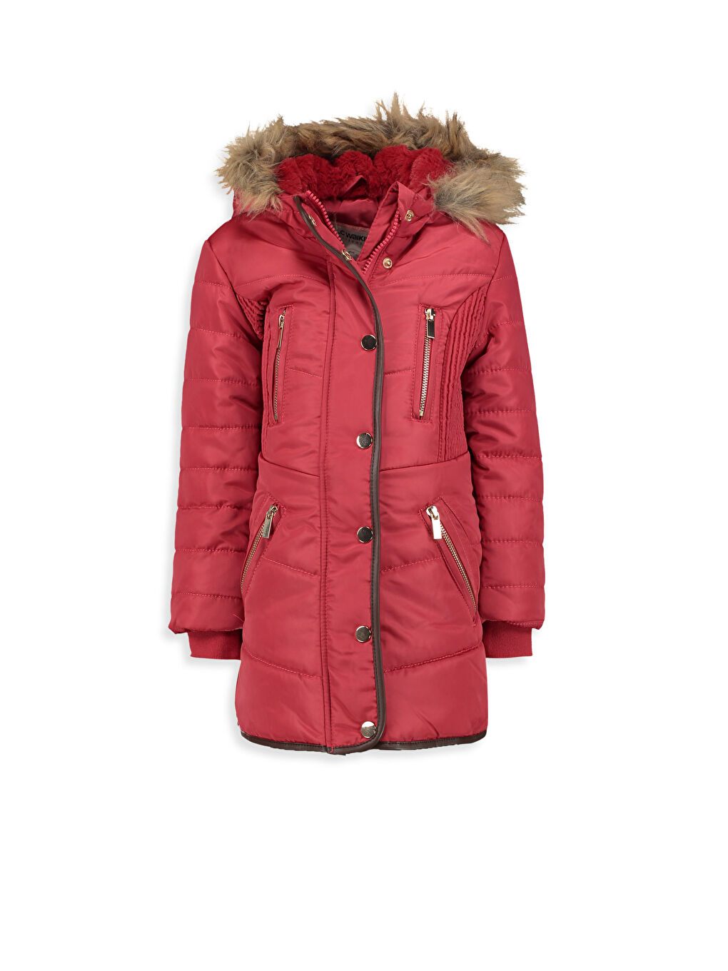 معطف طويل أحمر فتاة