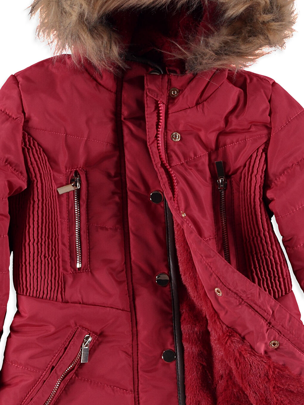 معطف طويل أحمر فتاة-2