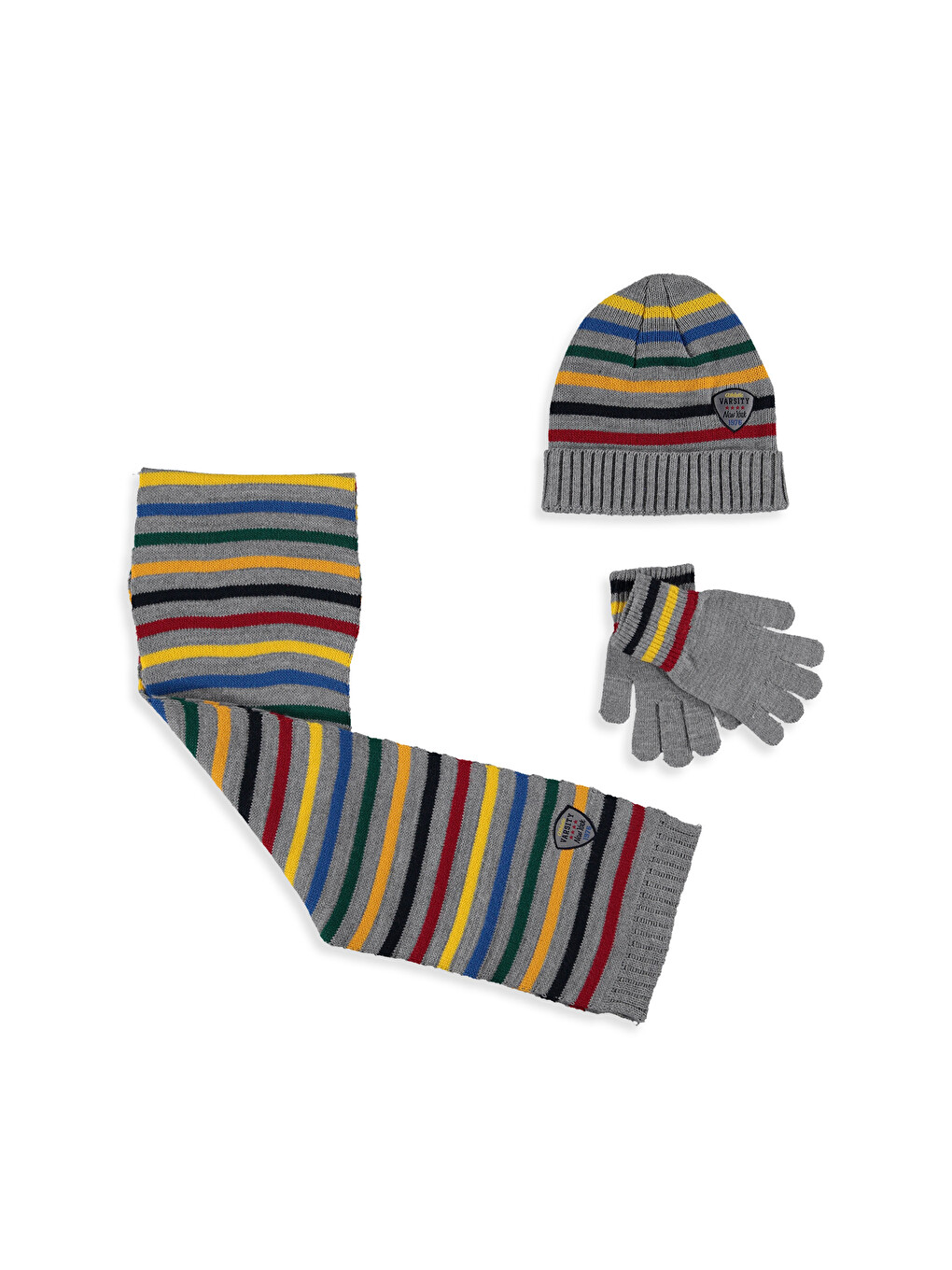 Ensemble écharpe, bonnet et gants Gris Unisexe