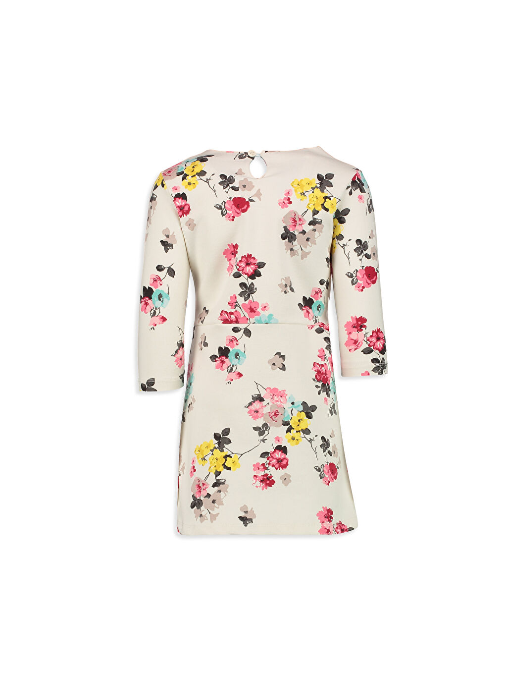 Ekru Baskılı Elbise-1