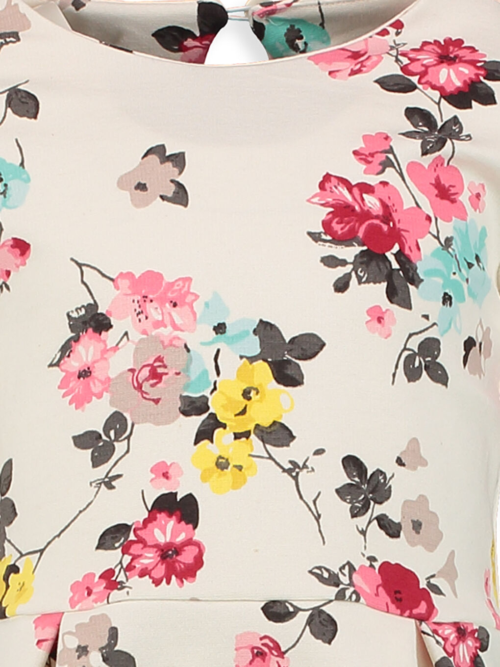 Ekru Baskılı Elbise-2