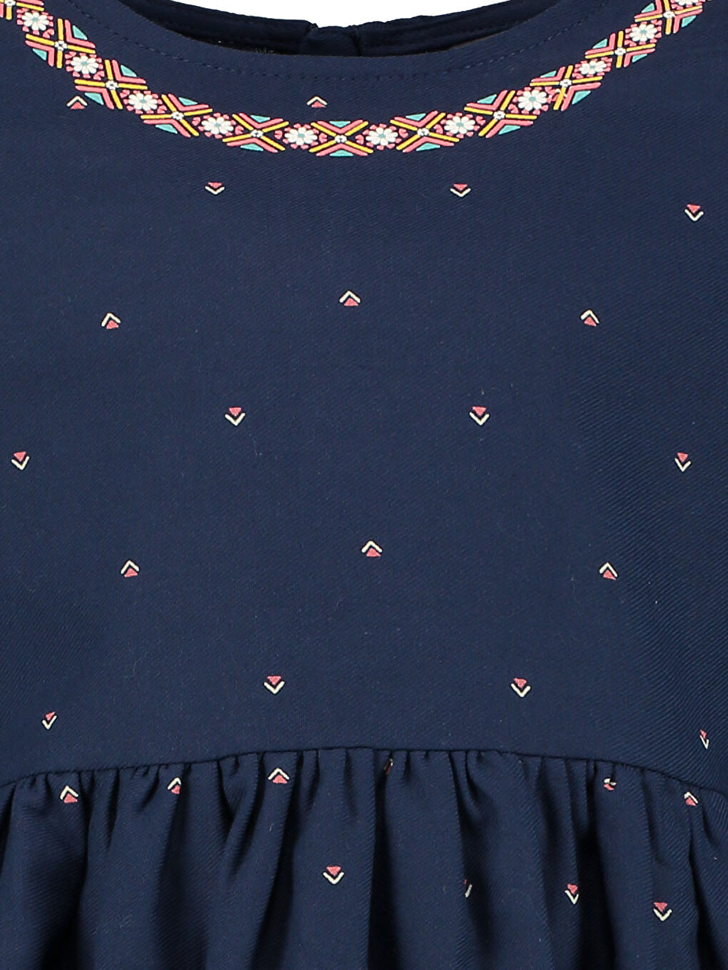 Lacivert Baskılı Elbise-2