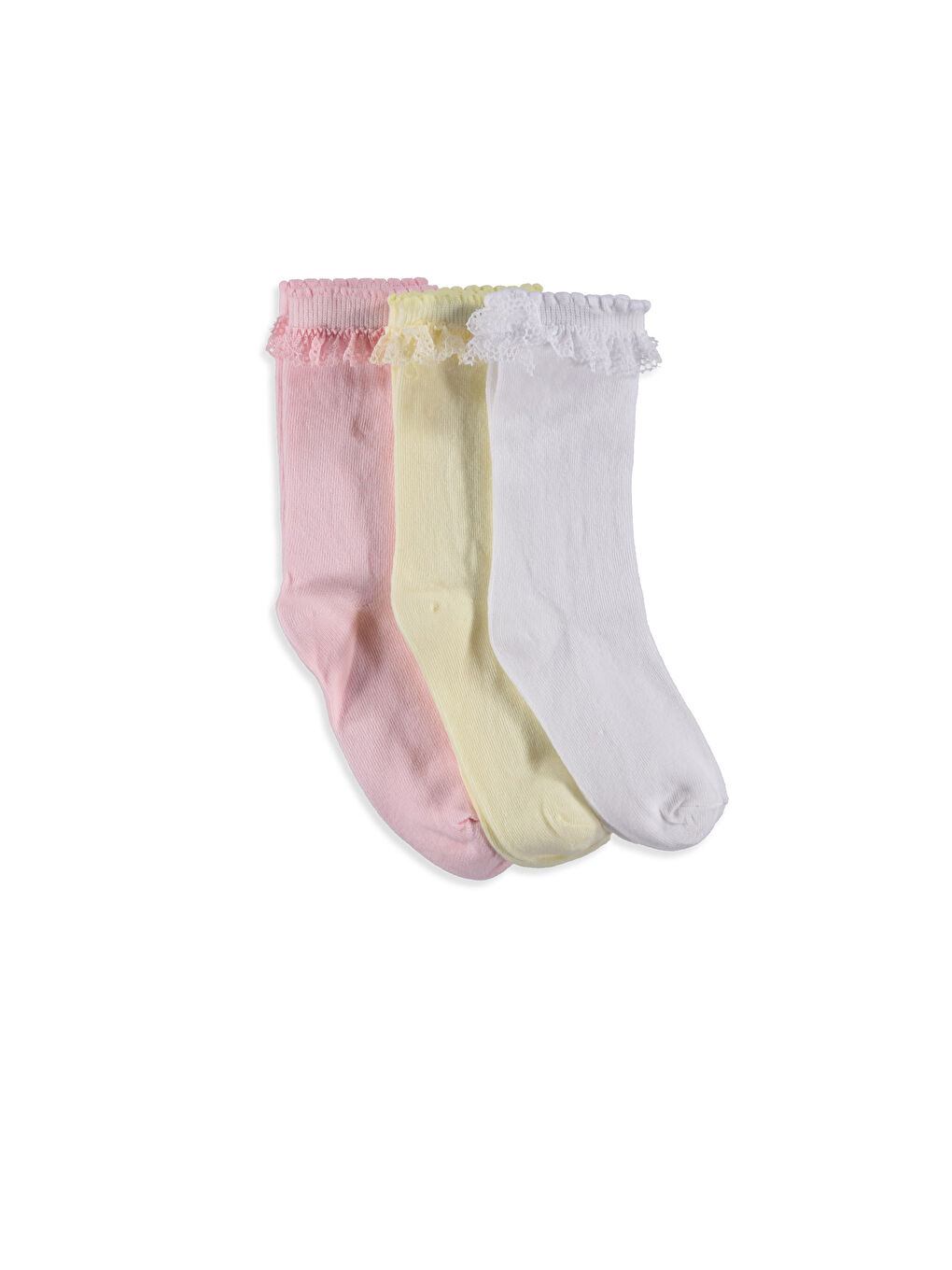 Beyaz-Pembe-Açık Kahverengi Soket Çorap-1