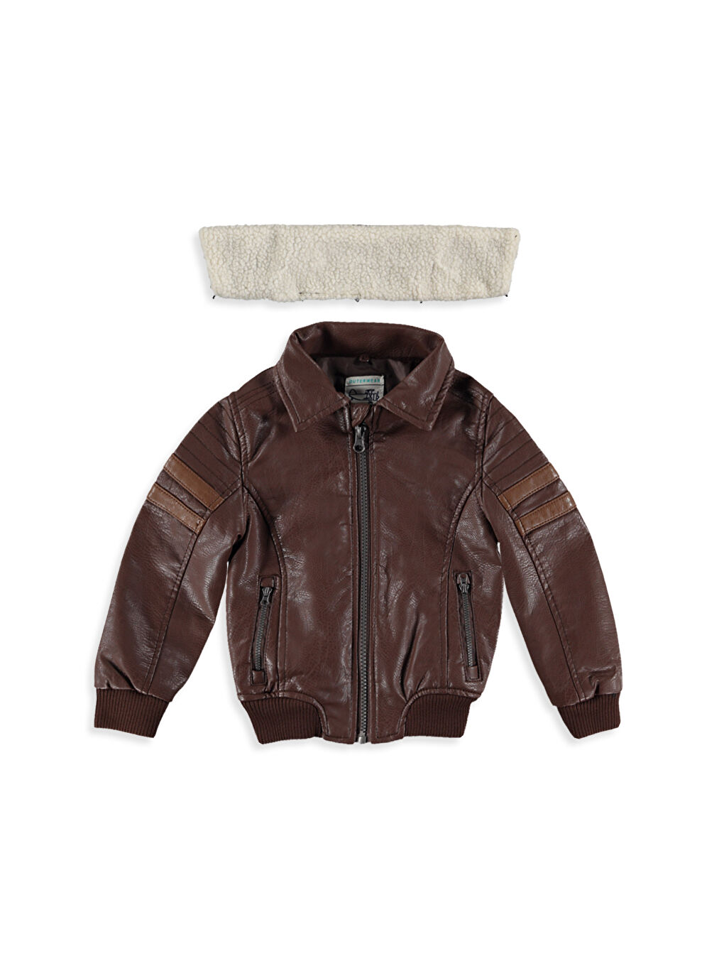 Kahverengi Kahve Deri Görünümlü Ceket-1