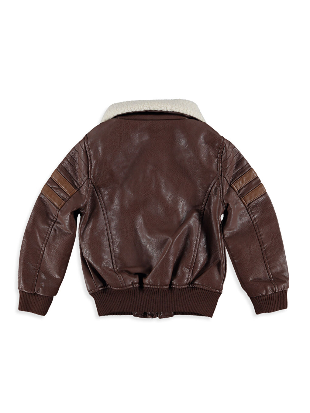 Kahverengi Kahve Deri Görünümlü Ceket-2