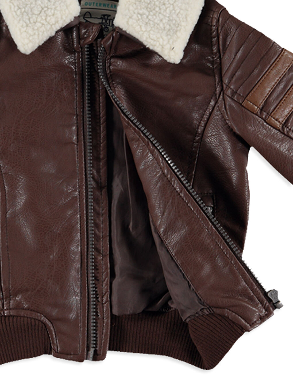 Kahverengi Kahve Deri Görünümlü Ceket-3