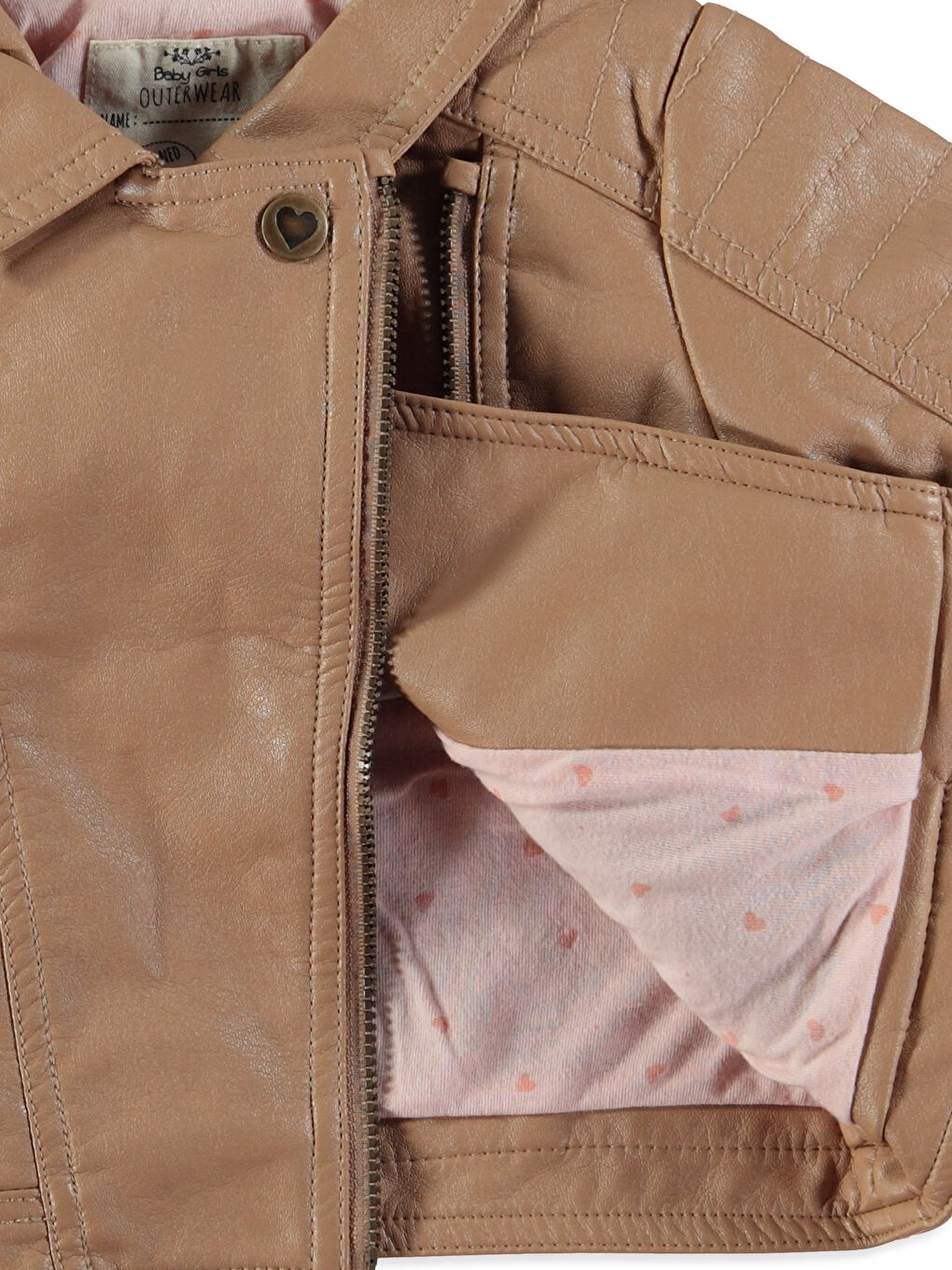 Veste en similicuir pour bébé fille-2