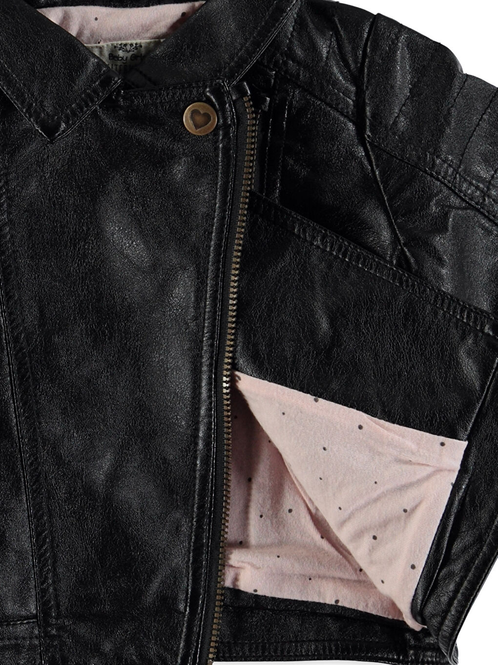 Veste en similicuir pour bébé fille-2