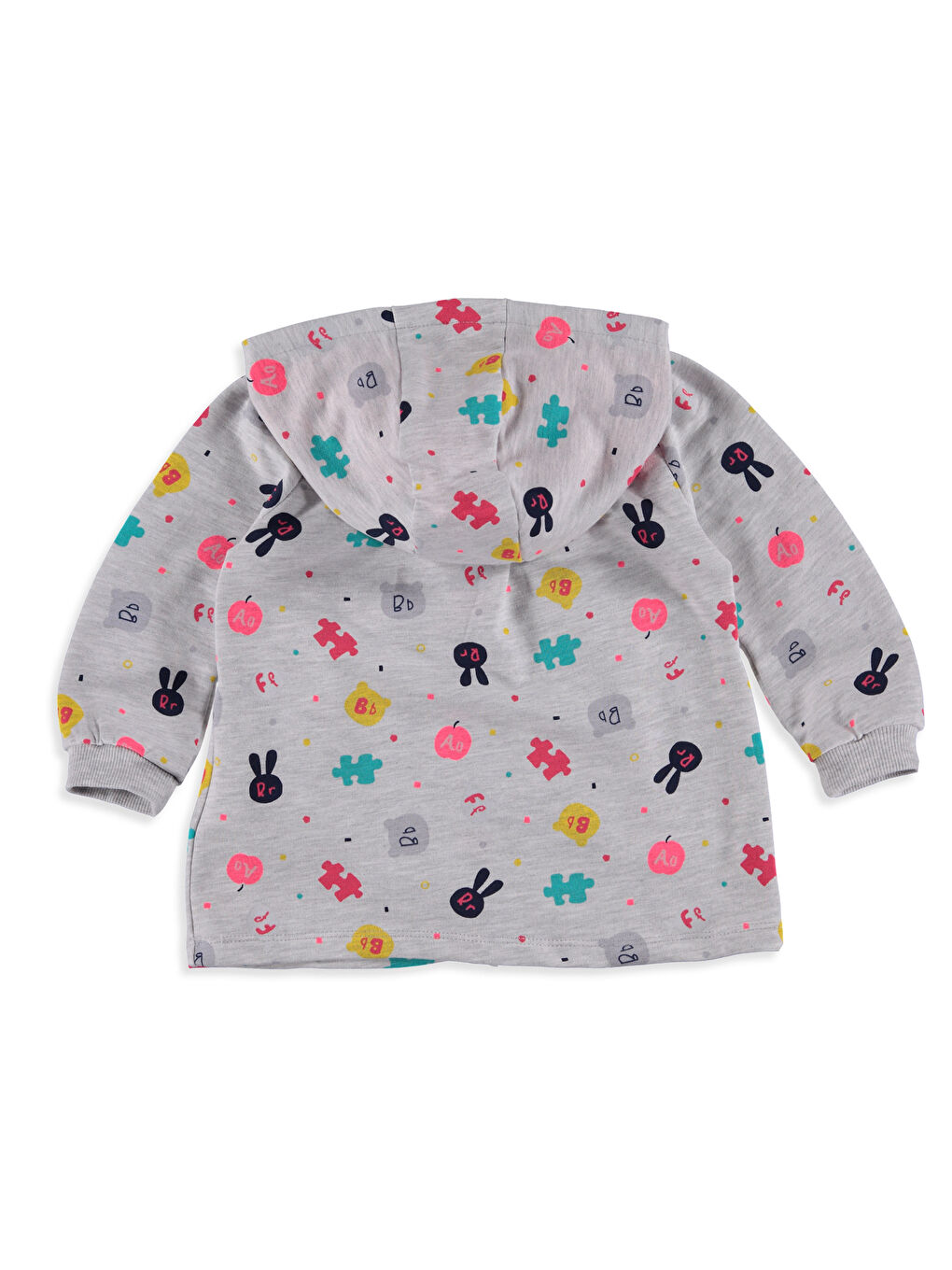 Kar Beyazı Melanj Fermuarlı Sweatshirt-1