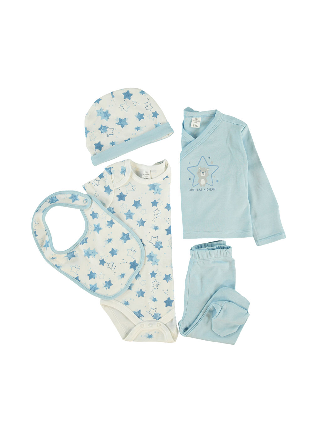 Mavi Erkek Bebek Hastane Çıkış Seti-1