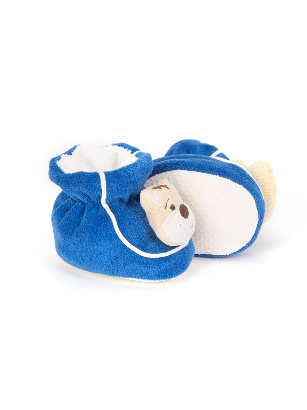 Mavi Erkek Bebek Polar Astarlı Ev Botu-2