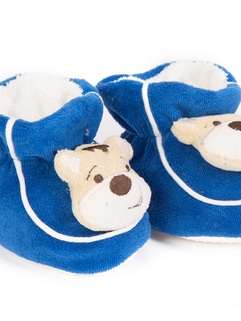 Mavi Erkek Bebek Polar Astarlı Ev Botu-4