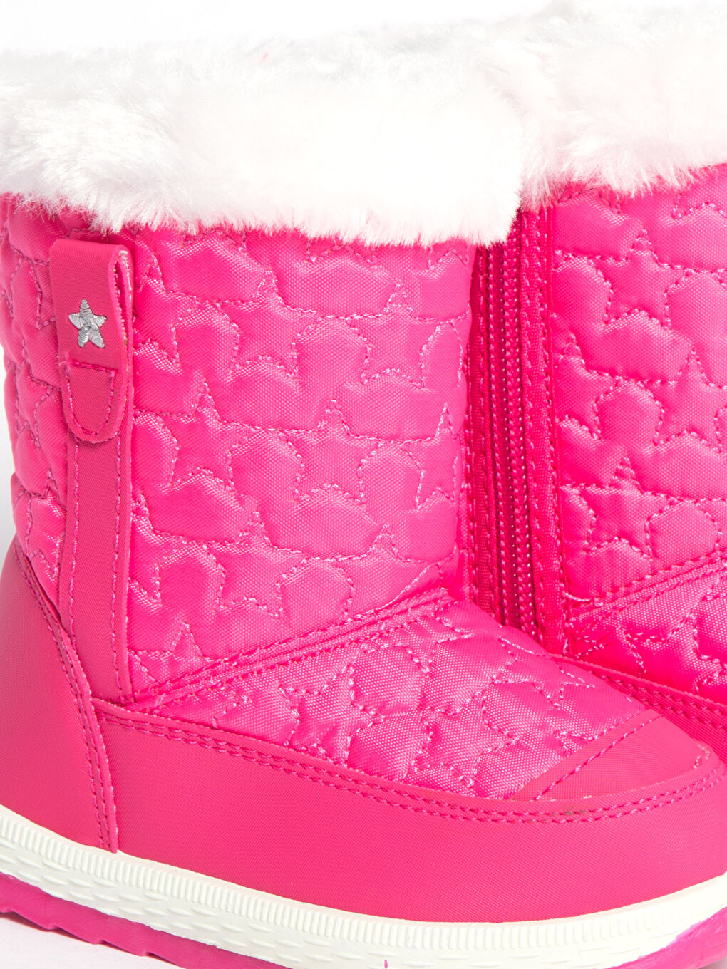 Fuşya Kız Bebek İçi Kürklü Kalın Taban Bot-4