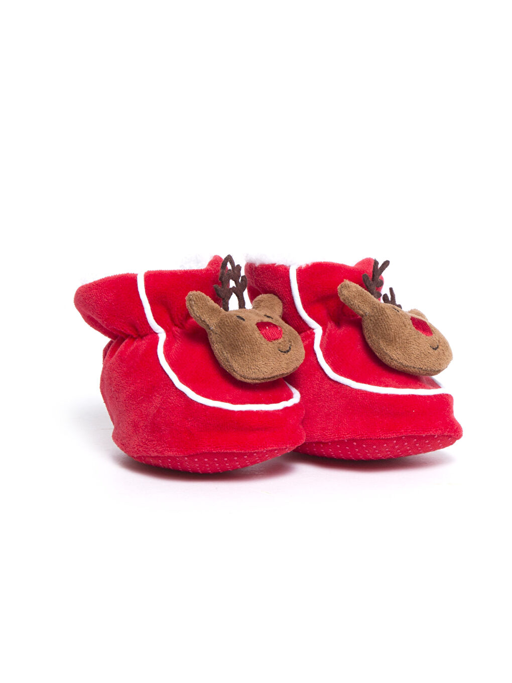 Kırmızı Erkek Bebek Polar Astarlı Ev Botu
