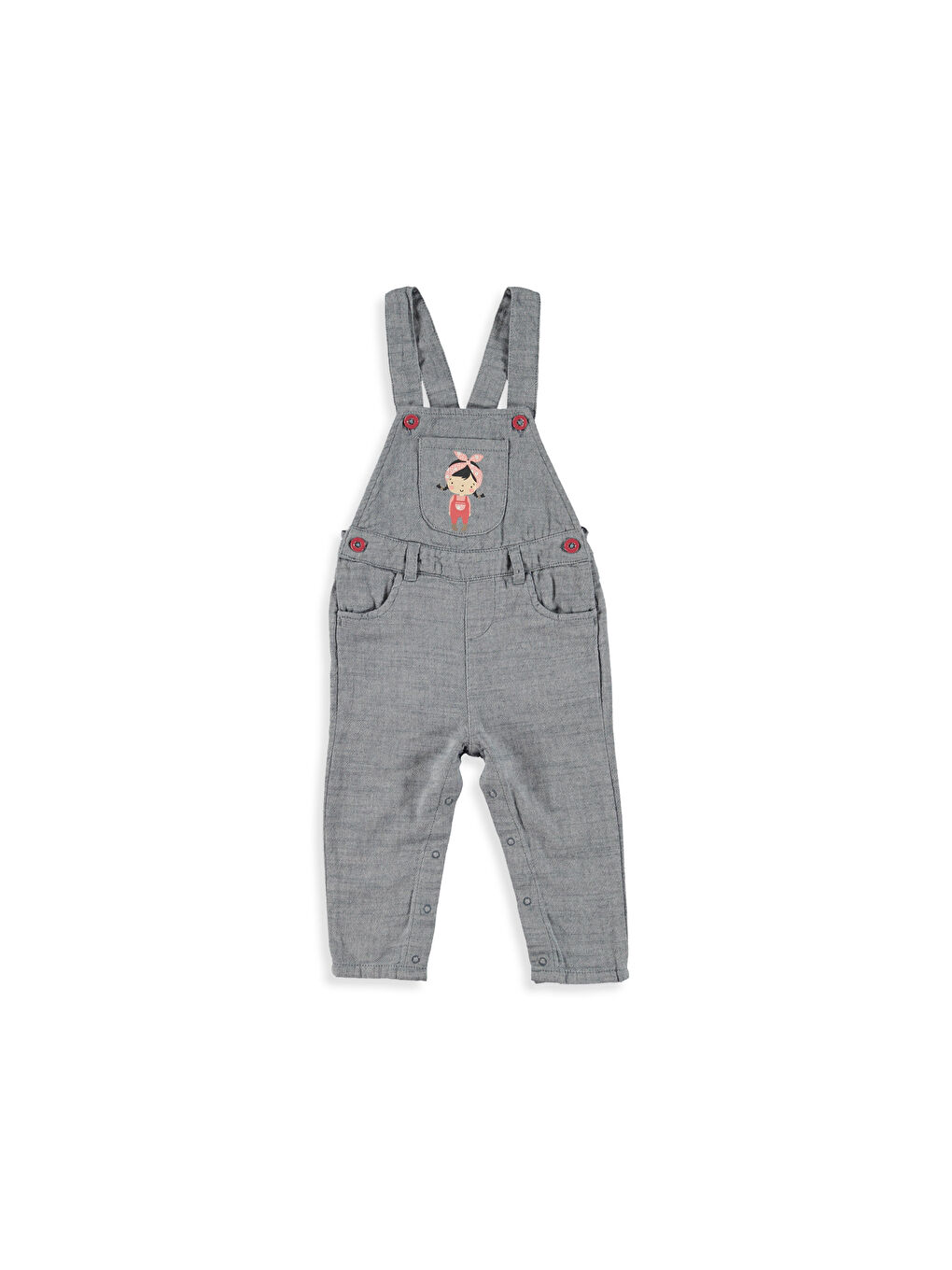LCW baby Бебе момиче Бяло Дънков гащеризон -7KI290Z1-030
