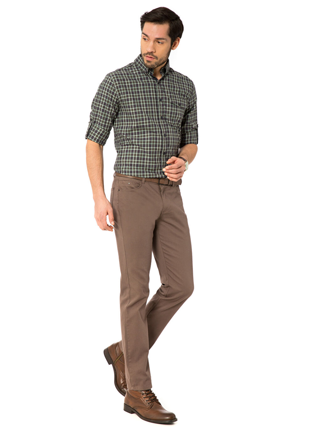 Haki Ekose Gömlek-2