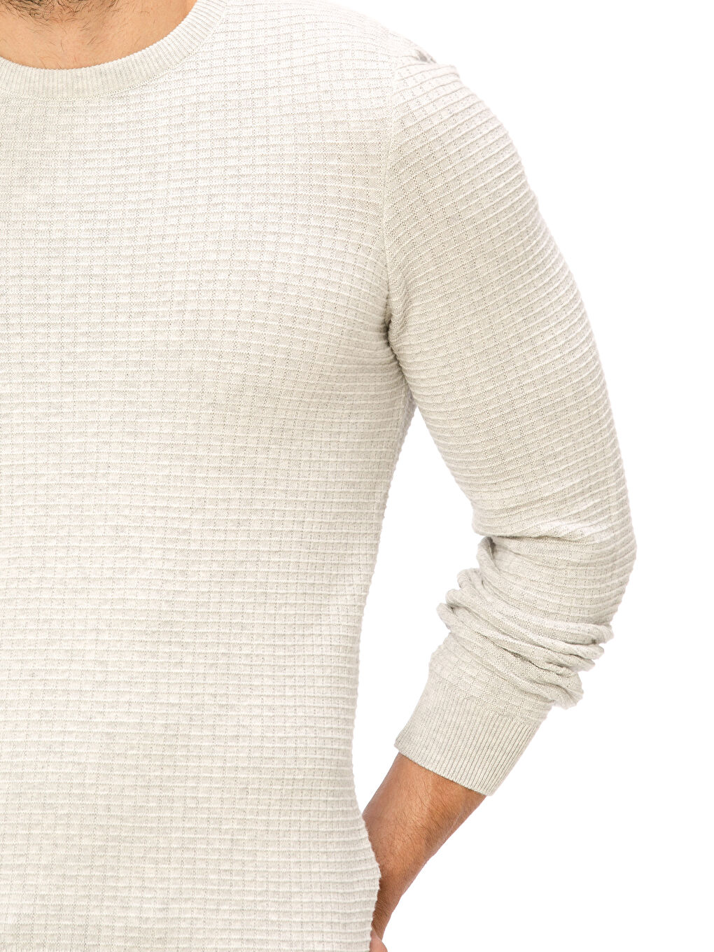 Bej Taş Rengi Melanj Kazak-3