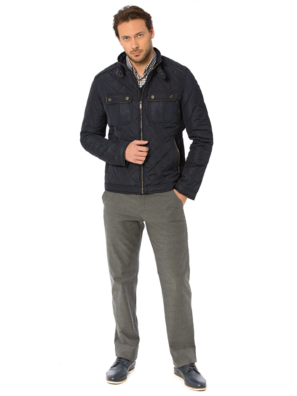 Lacivert Şişme Mont-3